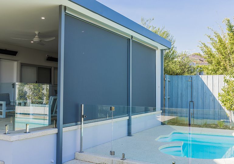Outdoor blinds installed on a Perth alfresco